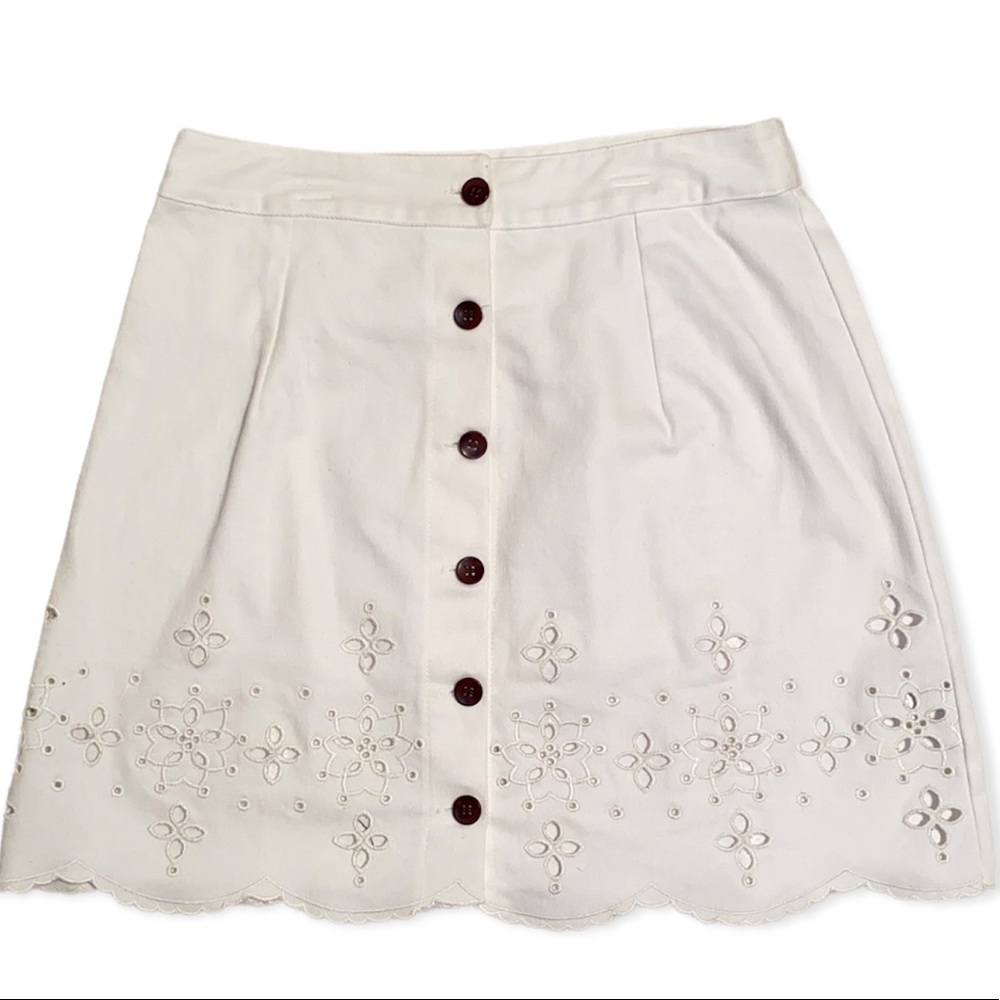 Cream Skirt Floral Embellishments